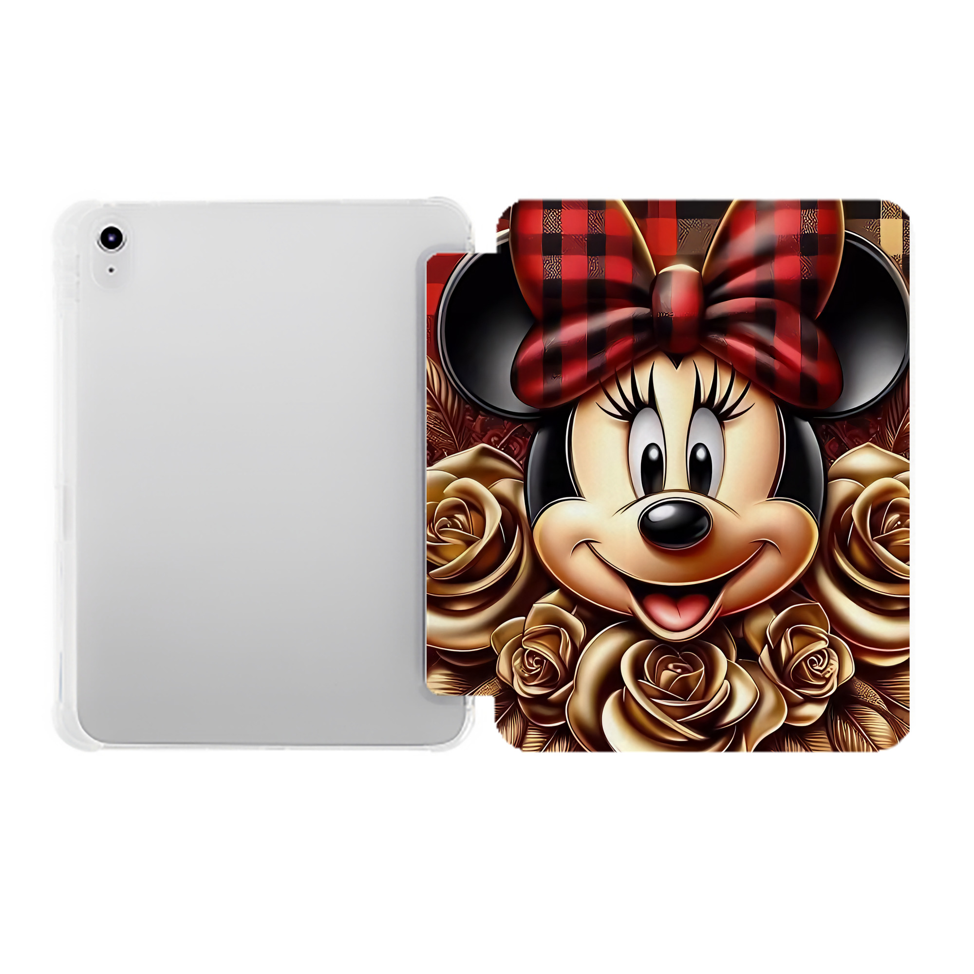 （画像用） ミッキーマウス Mickey Mouse IPad ケース ペン収納付き 三つ折りスタンド PUレザー×シリコン 対応機種9.5/10.5/10.9インチ